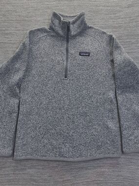 Patagonia Young Gray Quarter-Zip Fleece Pullover Size M